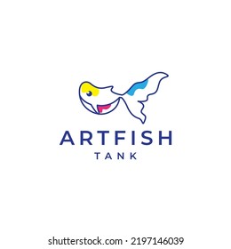 Veiltail Fish Abstract Logo Design