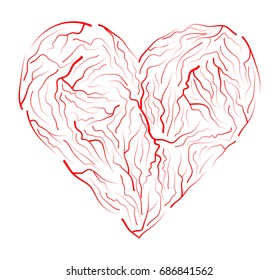 Vein heart vector symbol icon design. Beautiful illustration isolated on white background
