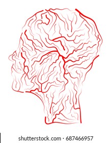 vein  human head vector symbol icon design. Beautiful illustration isolated on white background