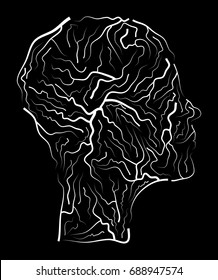 vein  human head vector symbol icon design. Beautiful illustration isolated on black background