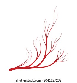 La vena del icono de la caricatura del vector humano. Arteria de la sangre de la ilustración vectorial sobre fondo blanco. Icono aislado de ilustración de caricatura de vena humana .