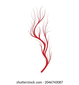Vein of human vector cartoon icon. Vector illustration artery of blood on white background. Isolated cartoon illustration icon of vein of human .