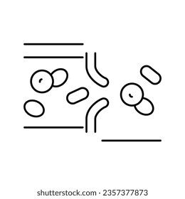 vectores de icono de línea de vaso venoso. señal de la vena del barco. símbolo de contorno aislado ilustración negra