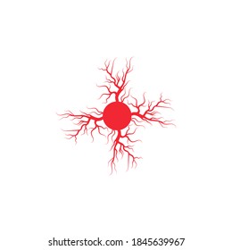 Naturaleza del símbolo vectorial de la plantilla de logotipo de venas