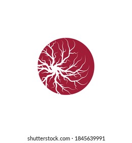 Naturaleza del símbolo vectorial de la plantilla de logotipo de venas