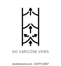 Veins vector icon. Absence of varicose veins. Proper blood circulation. Valve operation.