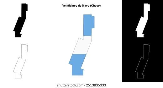 Veinticinco de Mayo department (Chaco) outline map set