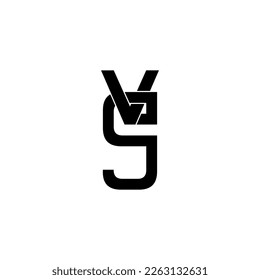 diseño del logotipo de la letra inicial de vej