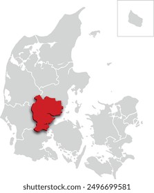 VEJLE mapa PROVINCIA DE DINAMARCA Mapa isométrico 3d
