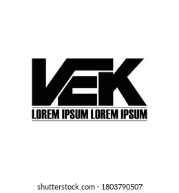 VEK letter monogram logo design vector
