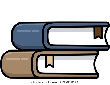 Vektor art Stack of books, vector art of two stacked books in cheerful bright colors