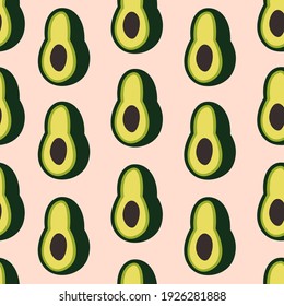 Vektor avocado Muster. Set von Avocado-Illustration. Cute avocado Muster für Beiträge, Textilien und Web-Design.