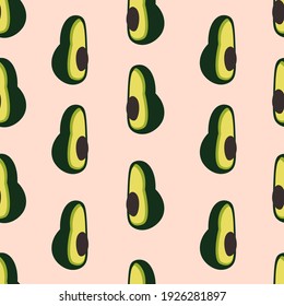 Vektor avocado pattern. Set of avocado illustration. Cute avocado pattern for posts, textiles and web design.