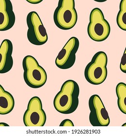 Vektor avocado Muster. Set von Avocado-Illustration. Cute avocado Muster für Beiträge, Textilien und Web-Design.
