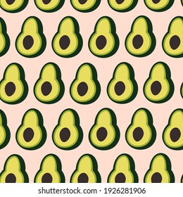 Vektor avocado Muster. Set von Avocado-Illustration. Cute avocado Muster für Beiträge, Textilien und Web-Design.