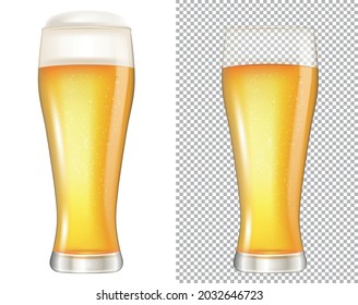 Vektor beer glasses. Transparent and not transparent.