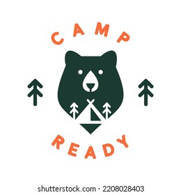 Vektor camping ready logo design Vektorgrafik