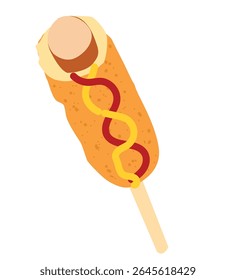 vektor Cheese dog es una versión coreana de un perro estadounidense.