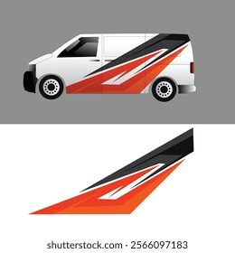 vektor desain decal  pembungkus background mobil van delivery