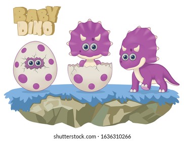 Vektor design baby dino for mascot or doll model