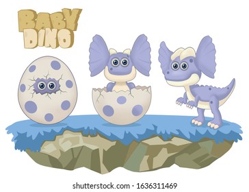 Vektor Design baby dino for mascot or doll model