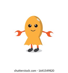vektor design Cute monster orange eps 10.