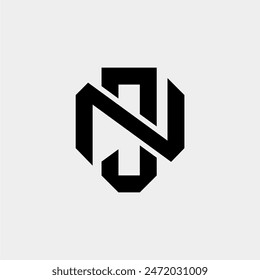 VEKTOR DESIGN LOGO MONOGRAMM BUCHSTABE NJ