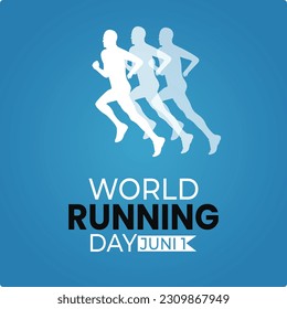 Vektor design of World Running Day. Flat design