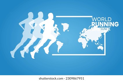 Vektor design of World Running Day. Flat design