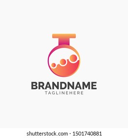 Vektor Eco Lab with Leaf and bottle lab logo design template. You can make brand identity or symbols for your company. Logo Health, Medical, Nature Lab or Pharmacy Nature