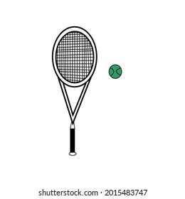 vektor graphic of racket tennis with ball tennis