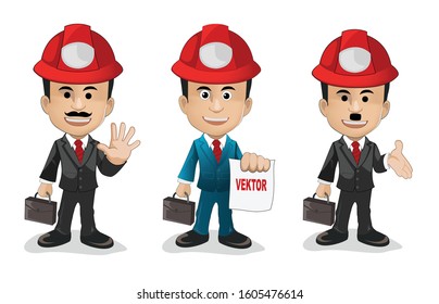 Vektor illustration of chibi contractor