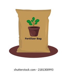 Vektor illustration fertilizer bag, rice sack, sand bag, agriculture product isolated on white background