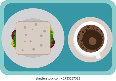 vektor-Illustrations-Sandaal und Kaffee