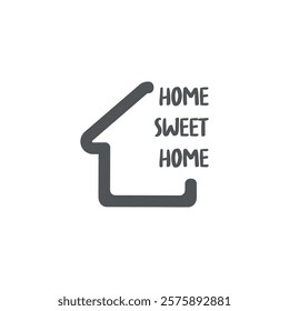 vektor ilutrasi desain datar templete walpaper home sweet home.