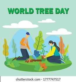 Vektor image world tree day