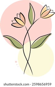 vektor of lily flower and big leaf