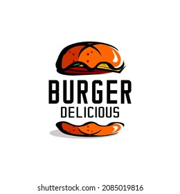 vektor logo burger, logo cafe dan resto, merek, label