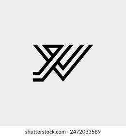 VEKTOR LOGO DESIGN LETTER JW IDENTITY