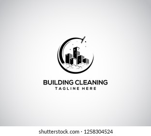 Vektor logo design,building cleaning