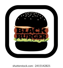 vektor logo icon of black burger product