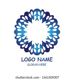 vektor logo spa blue gradien beauty and white background.