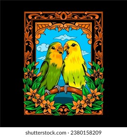 vektor love bird T-shirt design