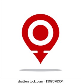 Vektor map pointer icon. GPS location symbol. Flat design style.