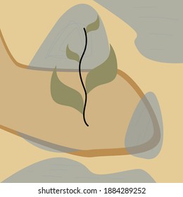 vektor minimalist hand painted illustrations for wall decoration, postcard or brochure cover design.