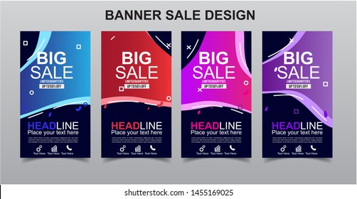 Vektor Modern Fluid For Big Sale Banners Design . Discount Banner Promotion Template