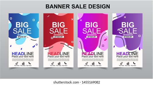 Vektor Modern Fluid For Big Sale Banners Design . Discount Banner Promotion Template