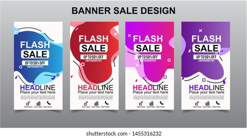 Vektor Modern Fluid For Flash Sale Banners Design . Discount Banner Promotion Template