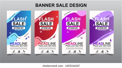 Vektor Modern Fluid For Flash Sale Banners Design . Discount Banner Promotion Template