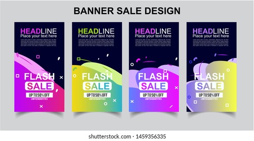 Vektor Modern Fluid For Flash Sale Banners Design . Discount Banner Promotion Template